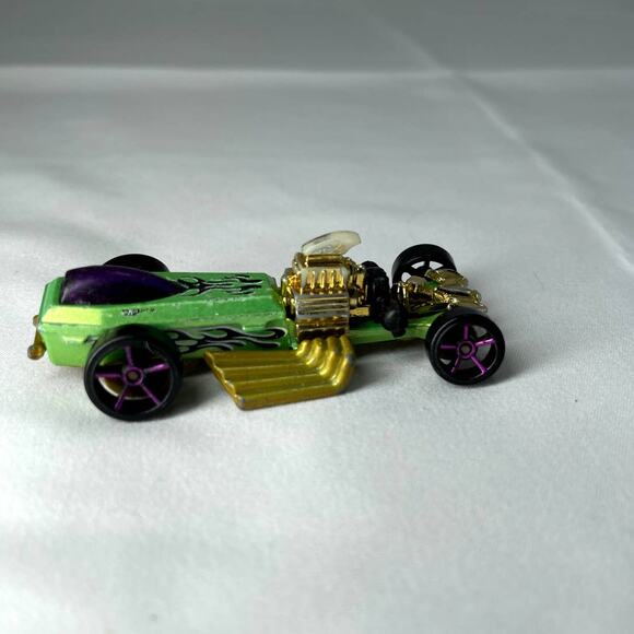 Hot Wheels Rigor Motor Mystery Dragster 1994 Green Vintage Race Car 1:64 Used - Picture 4 of 7